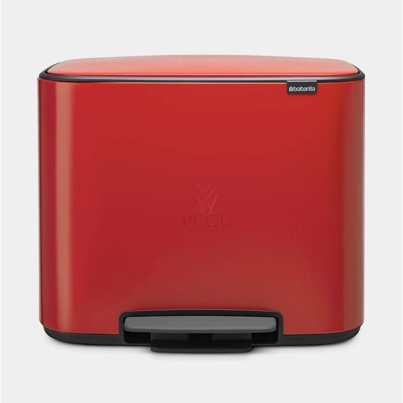 Pedaaliga sorteeriise prügikast, soft-close Brabantia BO, 3x11L passion Red