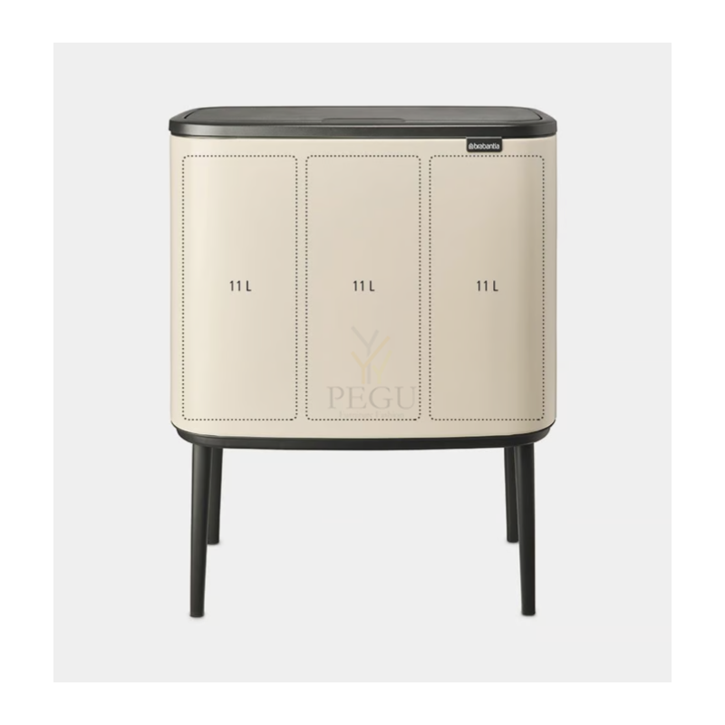 Touch bin сортироваочное мусорное ведро, soft-close Brabantia BO, 3x11L Soft Beige