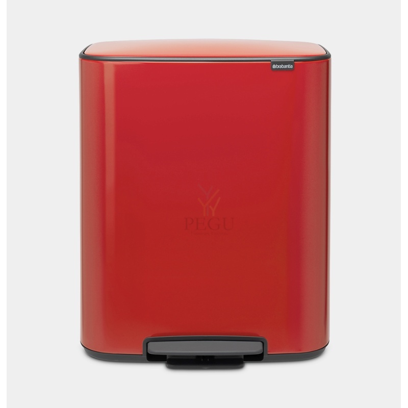 Pedaaliga prügikast, soft-close Brabantia BO, 60L Passion red