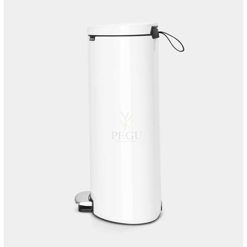 Brabantia FLATBACK+ pedaaliga soft-closed prügikast 30L, valge