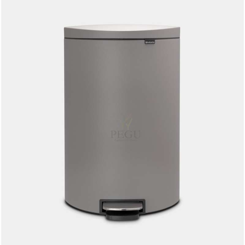 Brabantia FLATBACK+ Урна для сортировки мусора с педалью soft -closed 40L, Mineral Concrete Grey