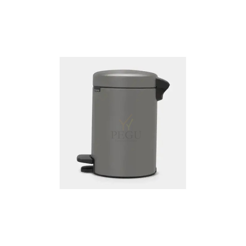 Brabantia pedaaliga prügikast Newicon 3L, vaikselt sulguva kaanega Mineral Concrete Grey