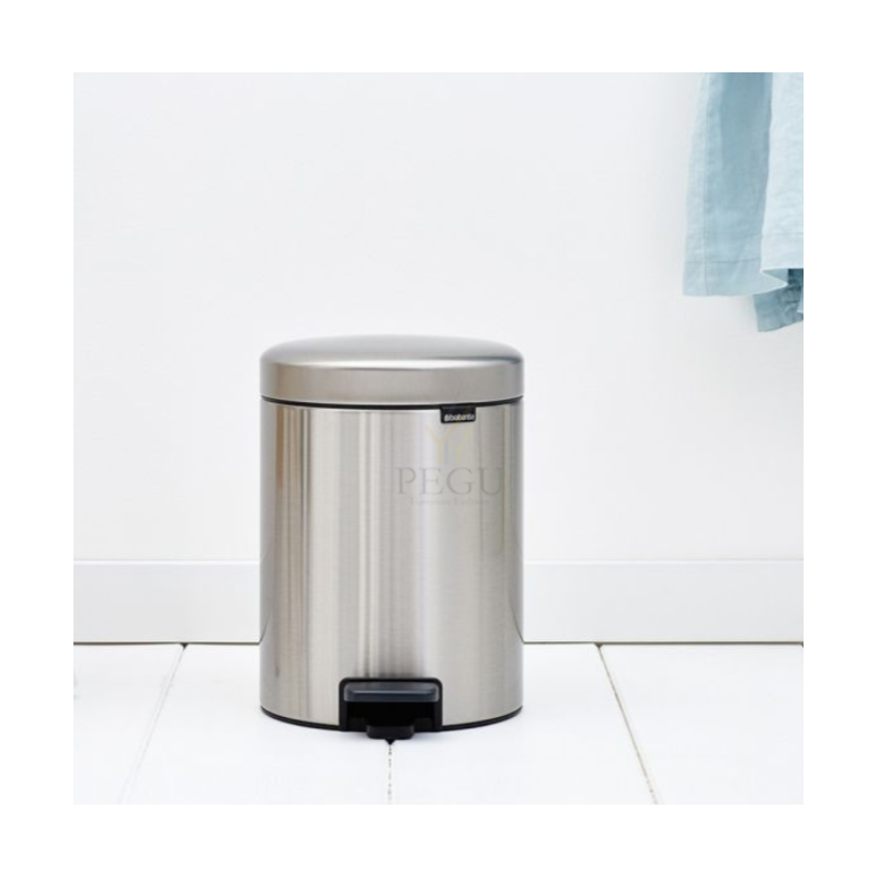 Newicon Brabantia мусорница 5L,  с педалью, плавное закрывание Matt Steel