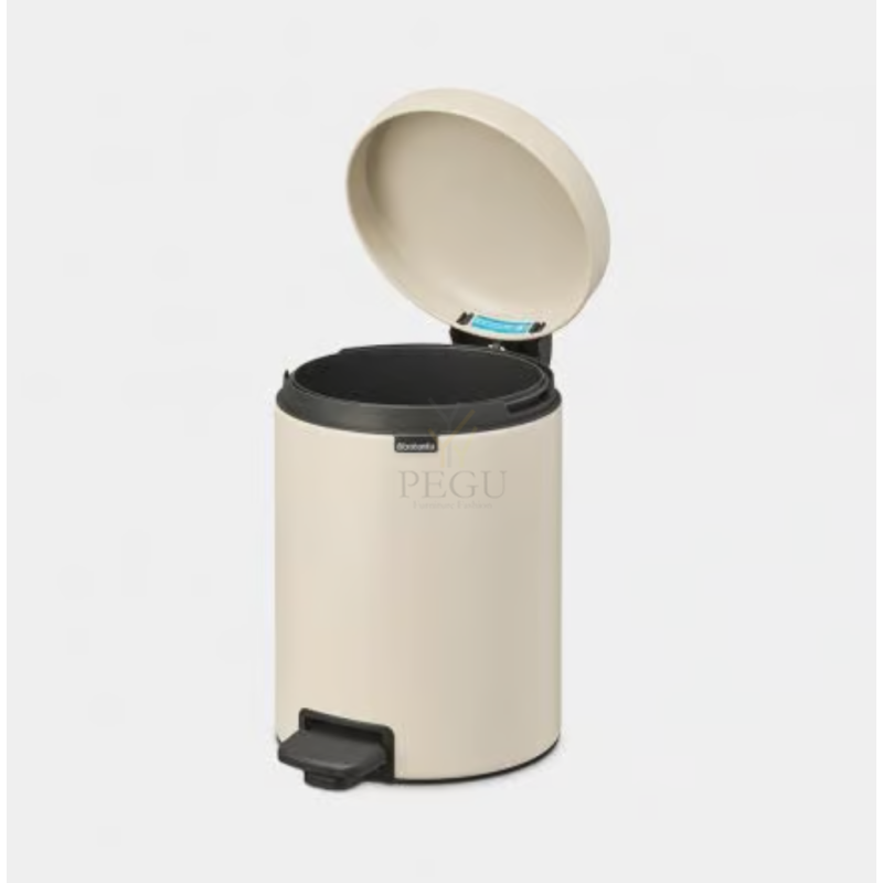 Newicon Brabantia prügikast 5l, pedaaliga vaikselt sulguv Soft Beige