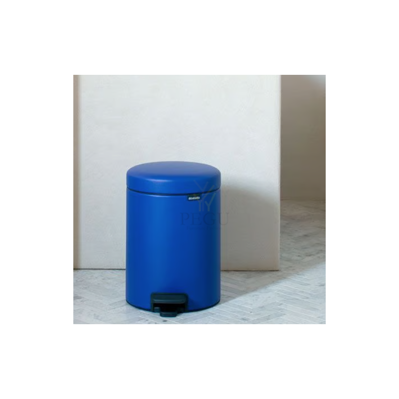 Newicon Brabantia мусорница 5L,  с педалью, плавное закрывание Мineral Powerful Blue