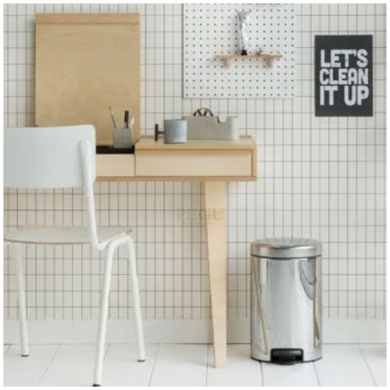 Newicon Brabantia мусорница 12l с педалью, плавное закрывание Brilliant Steel