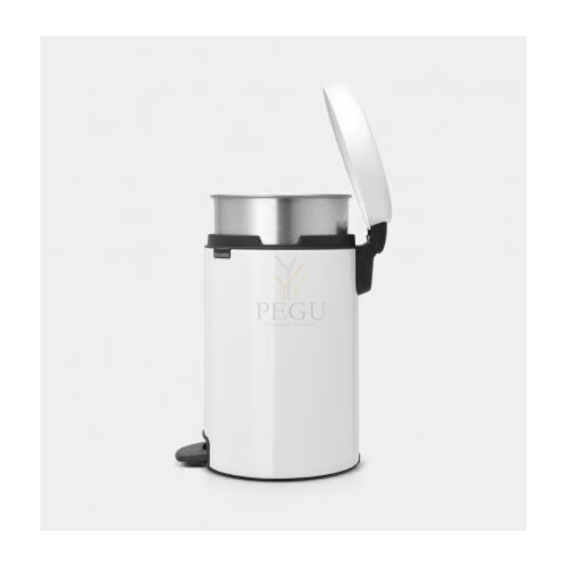 Newicon Brabantia мусорница 12l с педалью, плавное закрывание, металлическое ведро БЕЛАЯ