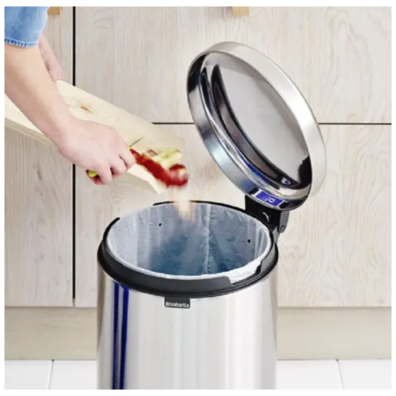 Brabantia мусорное ведро с педалью Newicon 20L, металлическое внутренний бак Brilliant Steel
