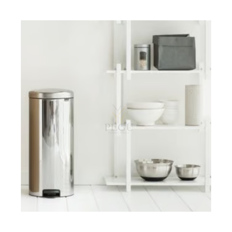 Newicon Brabantia мусорница 30l, с педалью, плавное закрывание Brilliant Steel