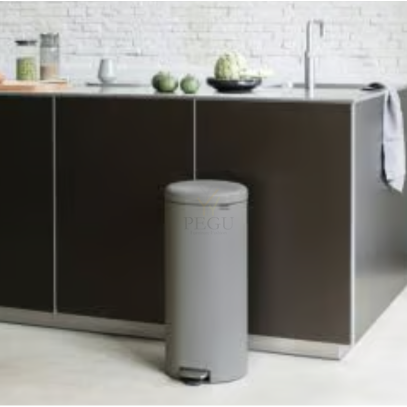 Newicon Brabantia мусорница 30l, с педалью, плавное закрывание Mineral Concrete Grey
