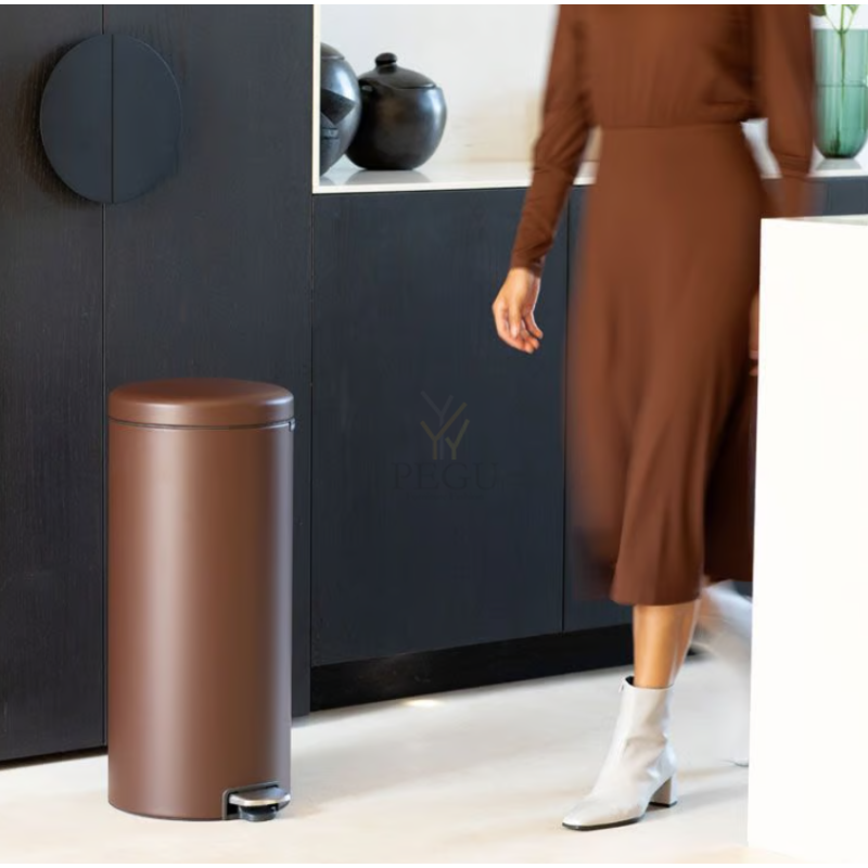 Newicon Brabantia pedaaliga prügikast 30l, vaikselt sulguva kaanega Mineral Cosy Brown