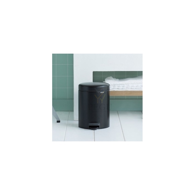 Newicon Brabantia мусорница 5L,  с педалью, плавное закрывание, матовая чёрная