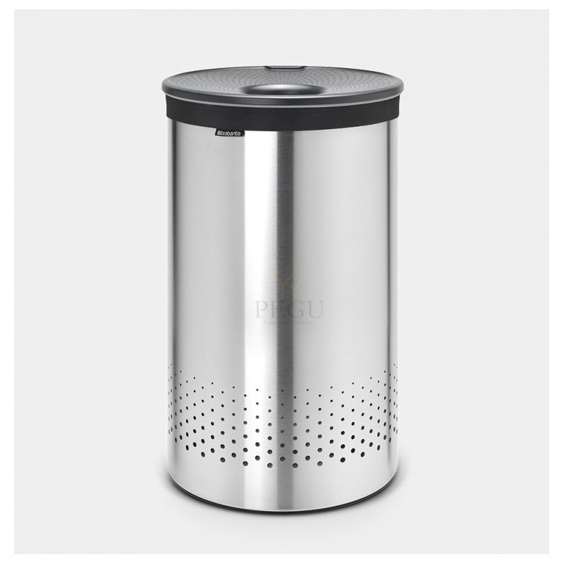 Brabantia 105166 pesukorv plast kaas 60L matt steel/tume hall