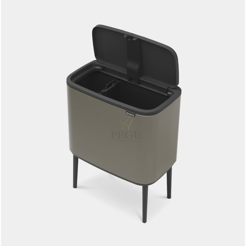 Touch bin мусорное ведро для сортировки отходов, soft-close Brabantia BO, 11+23L Platinum