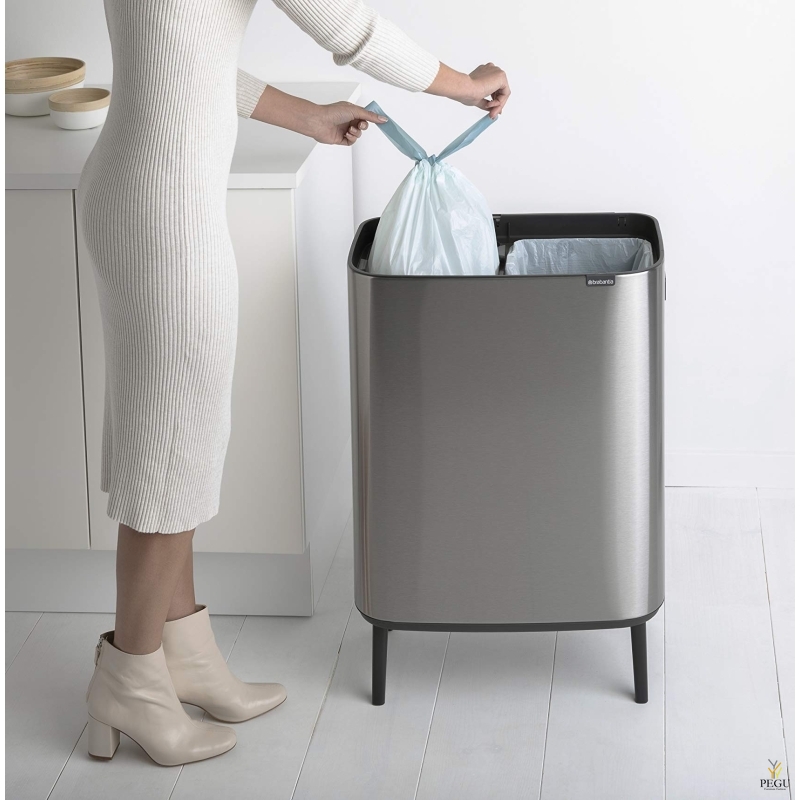 Touch bin ведро для сортировкки мусора на ножках, soft-close Brabantia BO, 2x30L матовая сталь FPP
