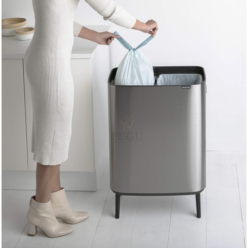 Touch bin kõrge prügikast, soft-close Brabantia BO, 2x30L Matt Steel FPP