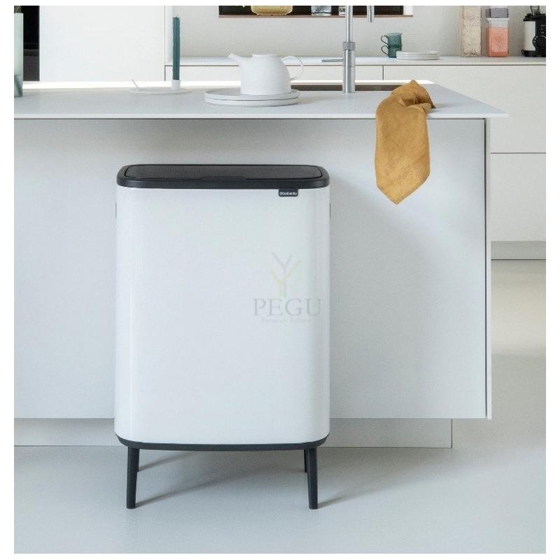 Touch bin мусорное ведро на ножках, soft-close Brabantia BO, 60L белое