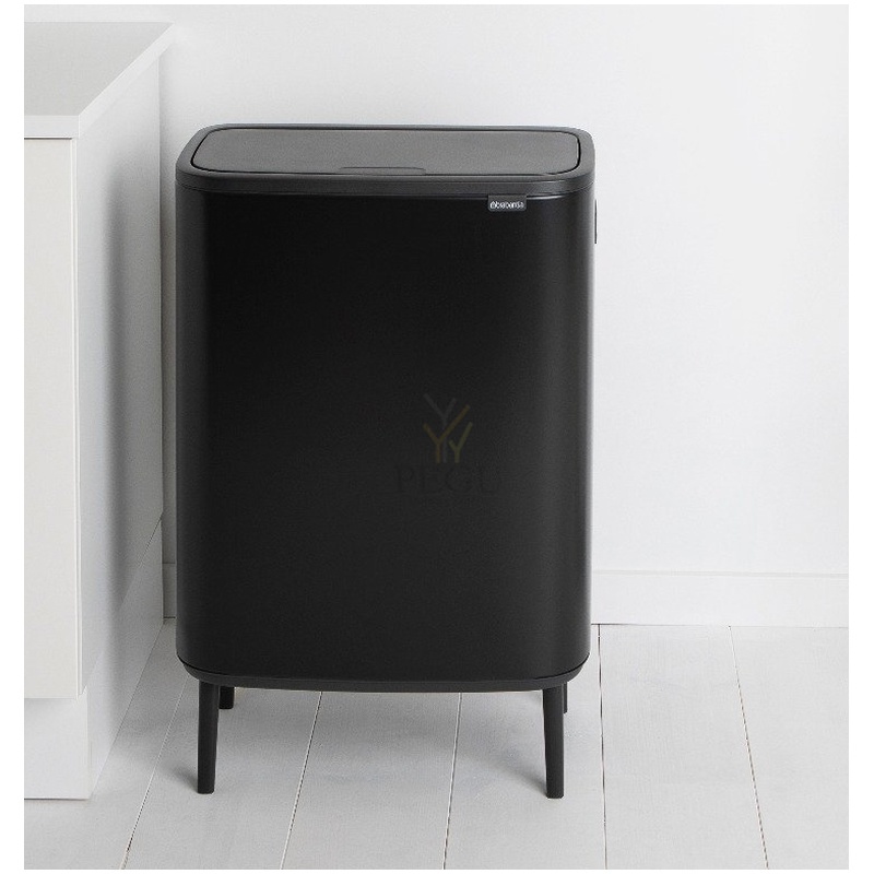 Touch bin мусорное ведро на ножках, soft-close Brabantia BO, 60L матовое чёрное