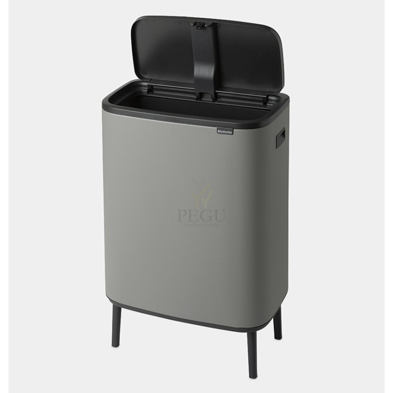 Touch bin kõrge prügikast, soft-close Brabantia BO, 60L Mineral Concrete Grey