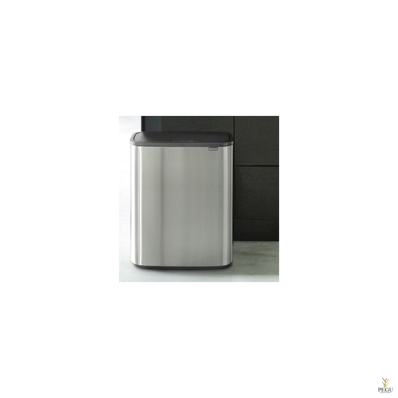 Touch bin корзина для мусора, soft-close Brabantia BO, 60L Matt Steel Finferprint Proof