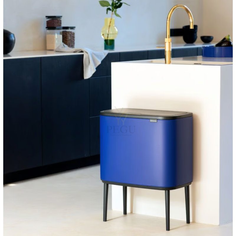 Touch bin sorteerimise prügikast, soft-close Brabantia BO, 11+23L Mineral Powerful Blue