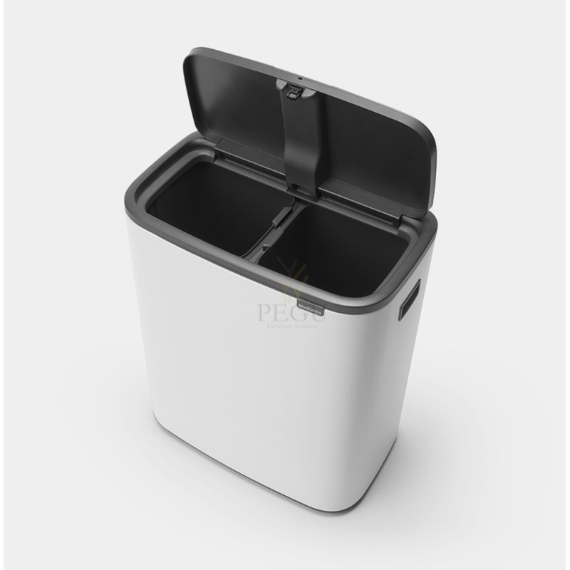 Touch bin sorteerimise prügikast, soft-close Brabantia BO, 2x30L Valge