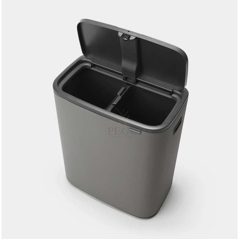 Touch bin sorteerimise prügikast, soft-close Brabantia BO, 2x30L Mineral Concrete Hall