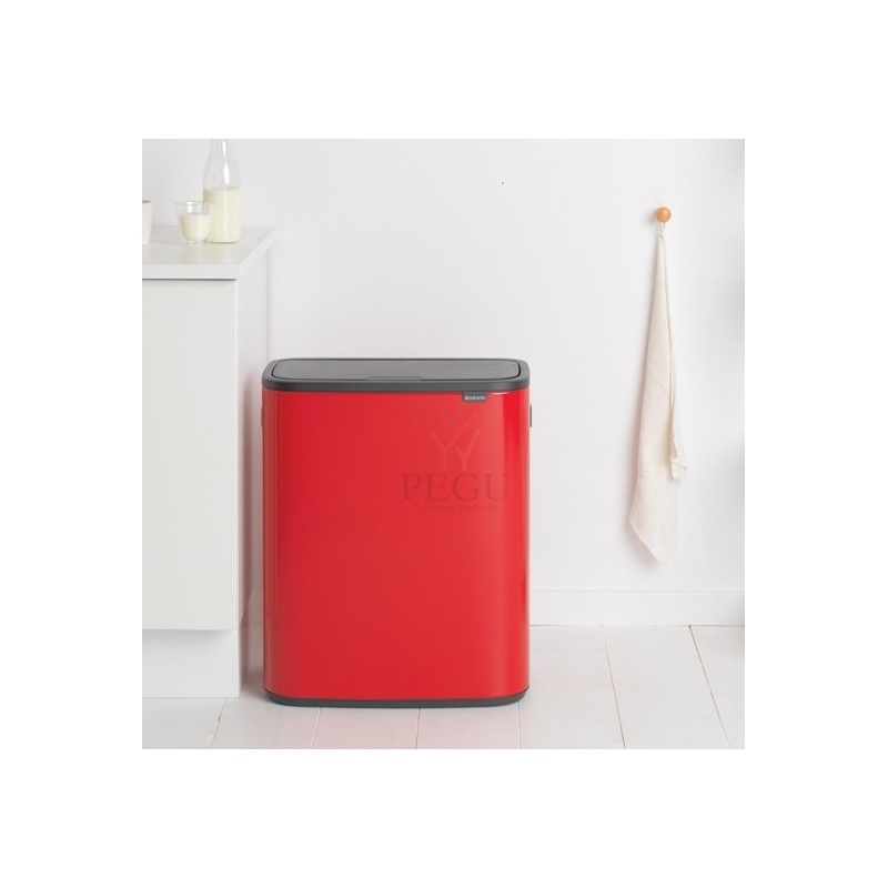 Touch bin ведро для сортировки мусора, soft-close Brabantia BO, 2x30L Passion Red