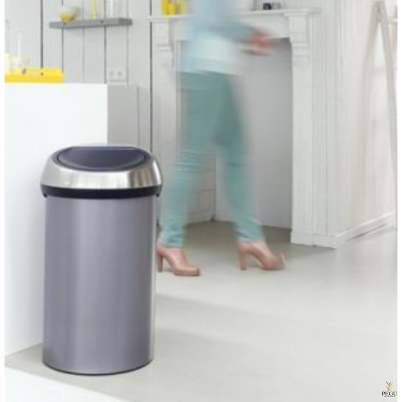 Touch bin мусорное ведро с крышкой, Brabantia XXL 60L Platinum