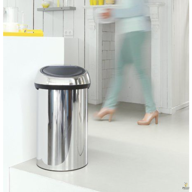 Touch bin мусорное ведро с крышкой, Brabantia XXL 60L Brilliaant steel/ bril.lid