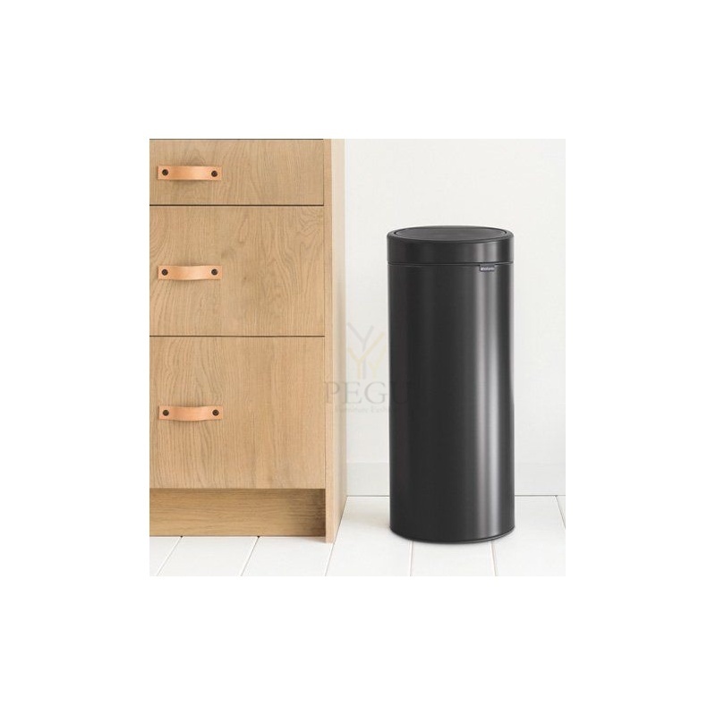 Brabantia ведро для мусора TOUCH BIN FLATBACK 30L Matt чёрный