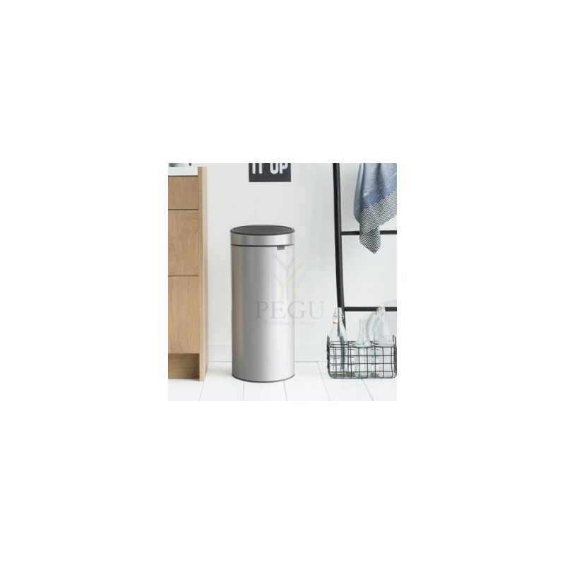 Brabantia ведро для мусора TOUCH BIN FLATBACK 30L Metallic Grey