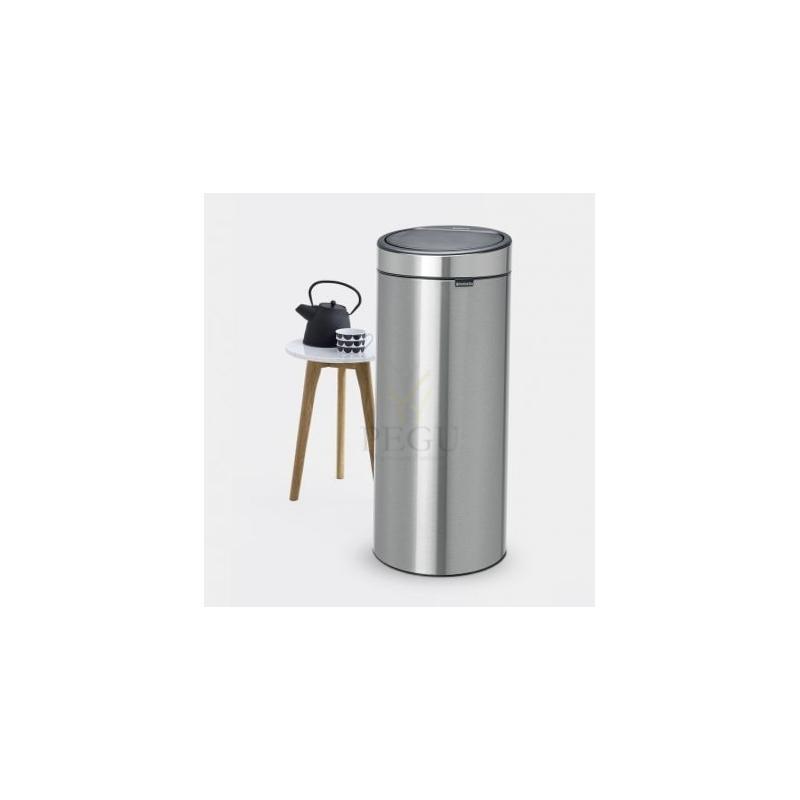 Brabantia ведро для мусора  TOUCH BIN FLATBACK 30L Matt steel FPP