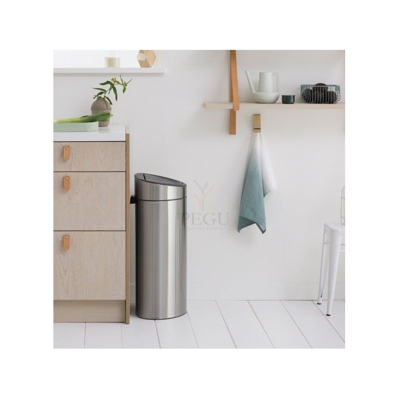 Brabantia prügikast TOUCH BIN FLATBACK 40L, Matt steel FPP