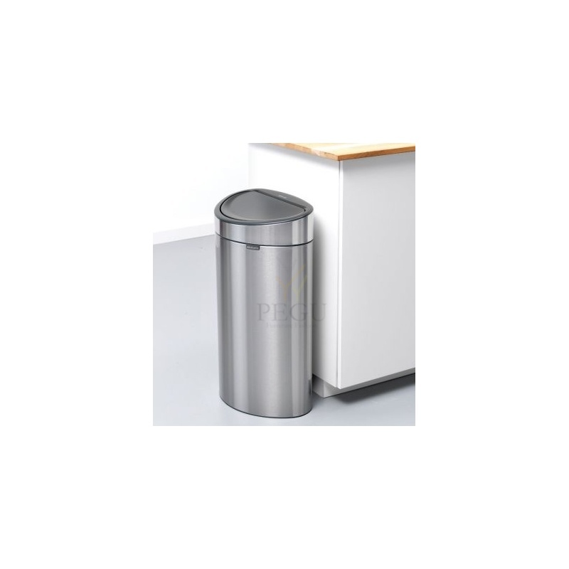 Brabantia prügikast TOUCH BIN FLATBACK 40L, Matt steel