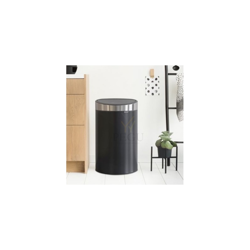 Brabantia prügikast TOUCH BIN FLATBACK 40L, Matt Must/FPP lid