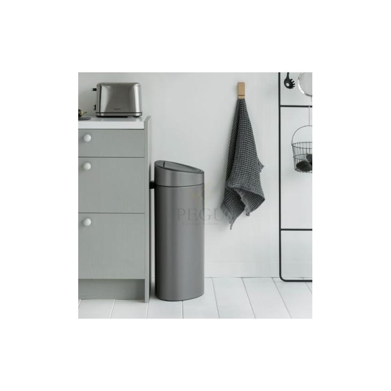 Brabantia prügikast TOUCH BIN FLATBACK 40L, Platinum