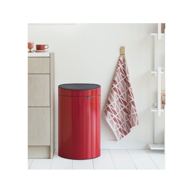 Brabantia prügikast 40L TOUCH BIN FLATBACK, Passion Red