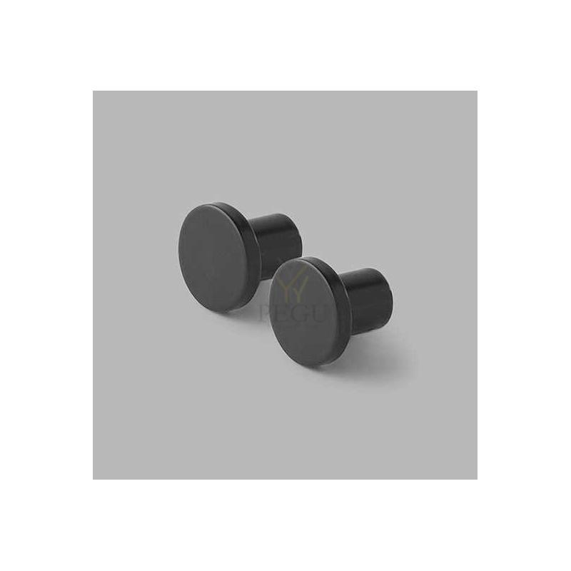 Крючёк настенный,  Ø25 x 21 mm,  чёрный RAL9005 2 шт
