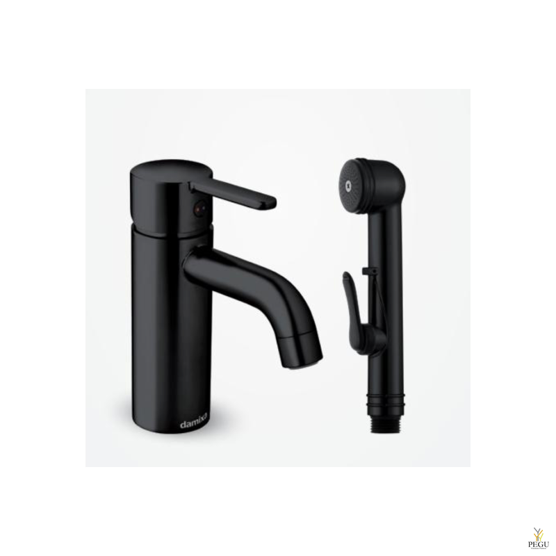Damixa Silhouet 7403061 смеситель для раковины с биде душем - SMALL ,  чёрный