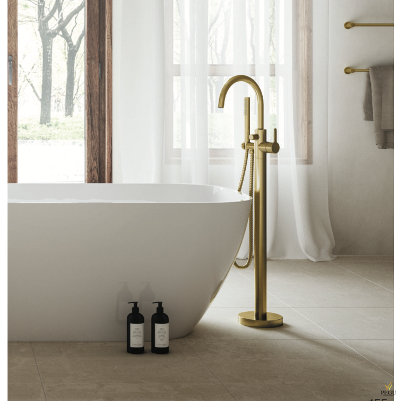 Damixa Silhouet Freestanding свободностоящий смеситель для ванной матовое золото PVD