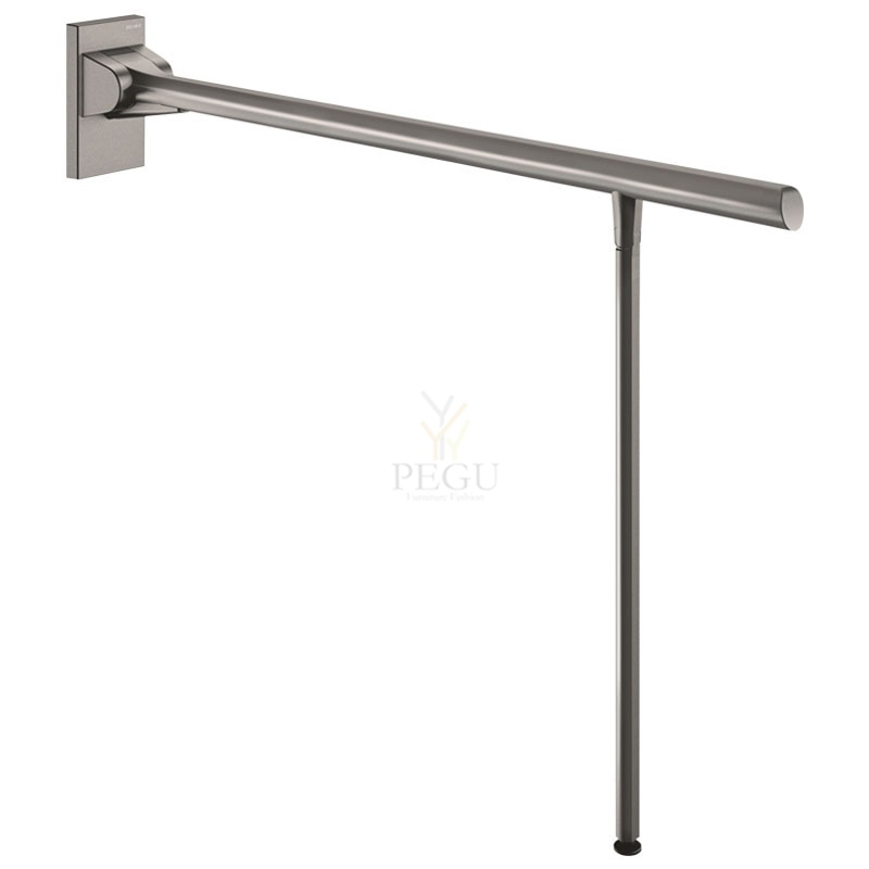 Delabie Be-line поднимающаяся инвалидная ручка с опорой D42mm L850mm антрацит аллюминий