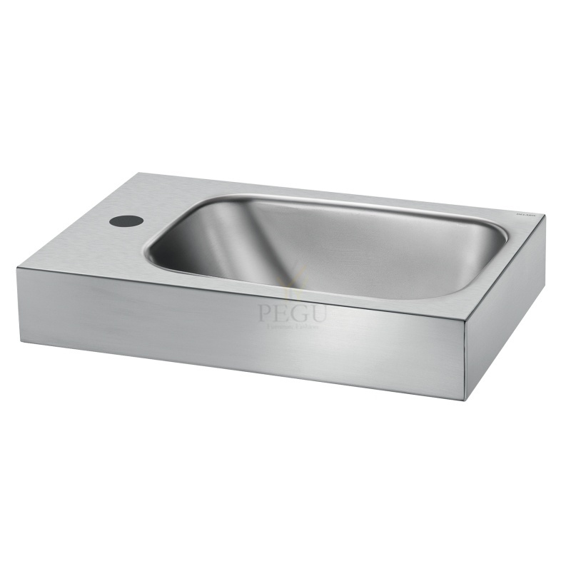 Valamu roostevaba teras Delabie LAVANDO seinale segistiavaga 450 x 300mm