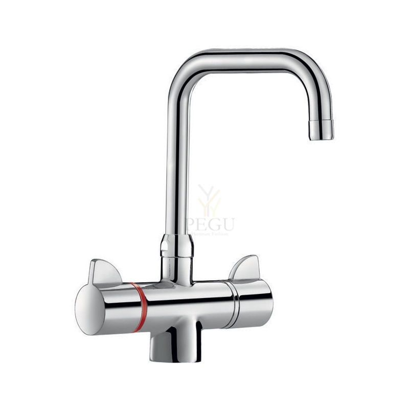 Смеситель на раковину с термостатом H230 L200 SECURITHERM Delabie H9716 хром