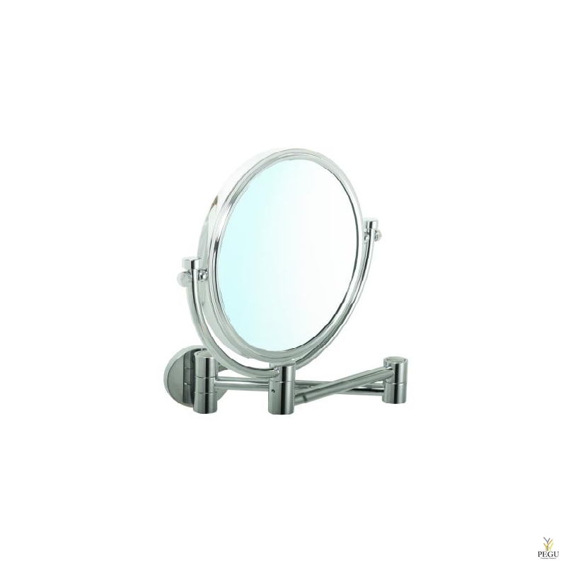 Косметическое зеркало настенное, 1X/5X увеличение, хром