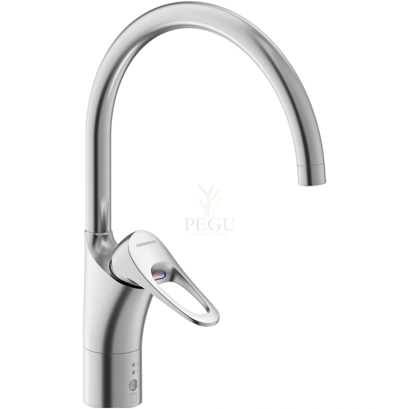 Кухонный смеситель FM Mattsson 9000XE, матовый хром, с встроенным электронным клапаном для посудомоечной машины
