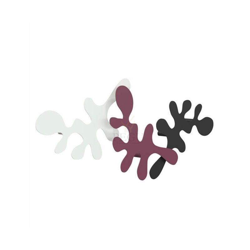 Camouflage-komplekt, mantle konks, L400xH240xP67mm, white-plum-black