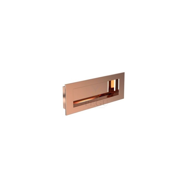 Süvistatav mööbli käepide FROST Square 140x50mm roostevaba teras, poleeritud vask