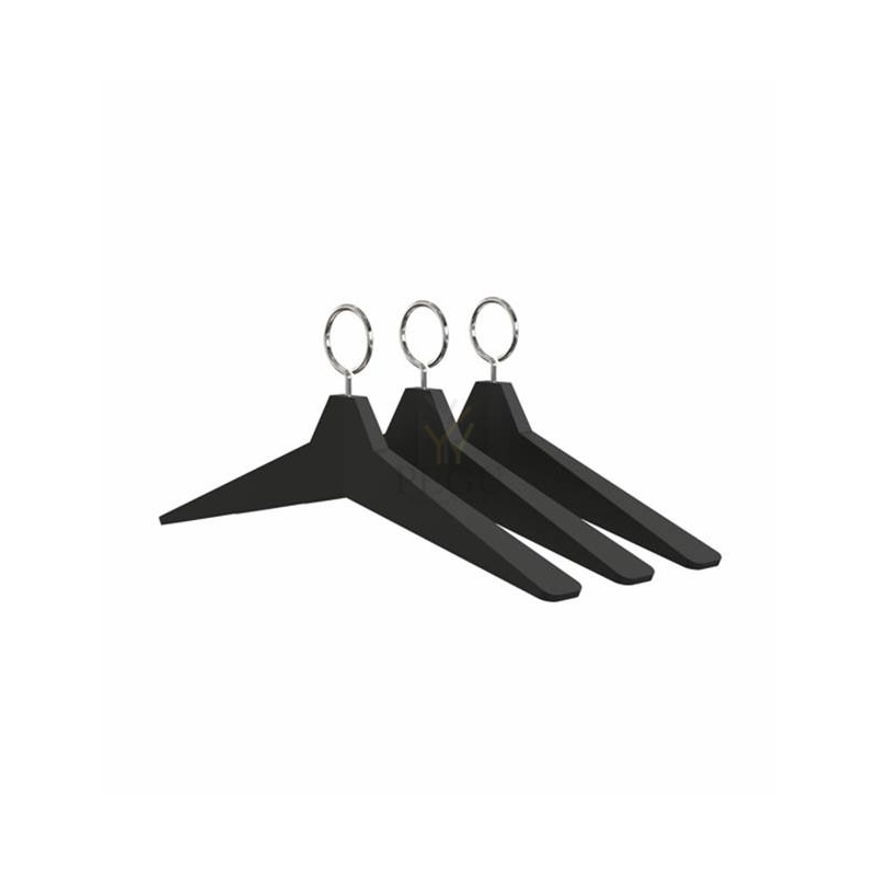 Riidepuu FROST, must kumm. UNU Hanger 8 poleeritud (3 tk komplekt)