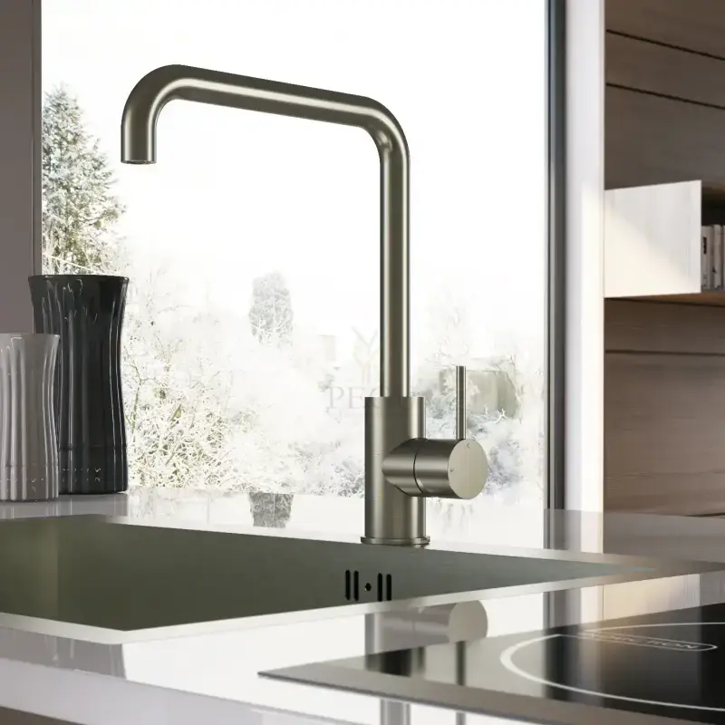 Кухонный смеситель с поворотным носиком HOTBATH Cobber CB041 7.5l brushed nickel